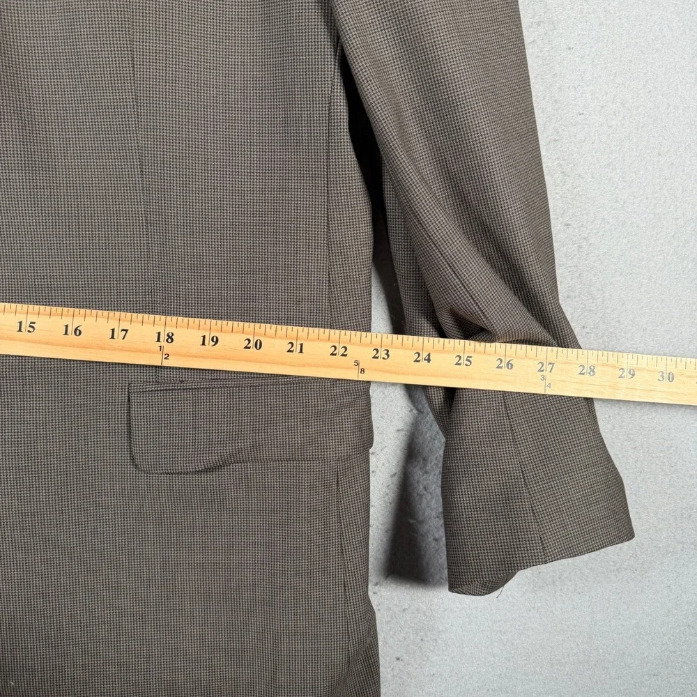 Brooks Brothers 346 Mens 48 LG Stretch Wool Blazer Brown Houndstooth‎ Sport Coat